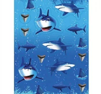 Sharks Splash Stickers for Kids - 4 Count (Party Favors) {Creative Converting}