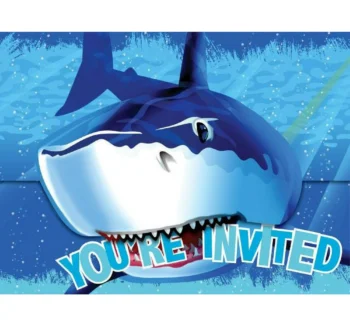 Sharks Splash Invitation Cards - 8 Count (Party Favors, Party Supplies) {Creative Converting}