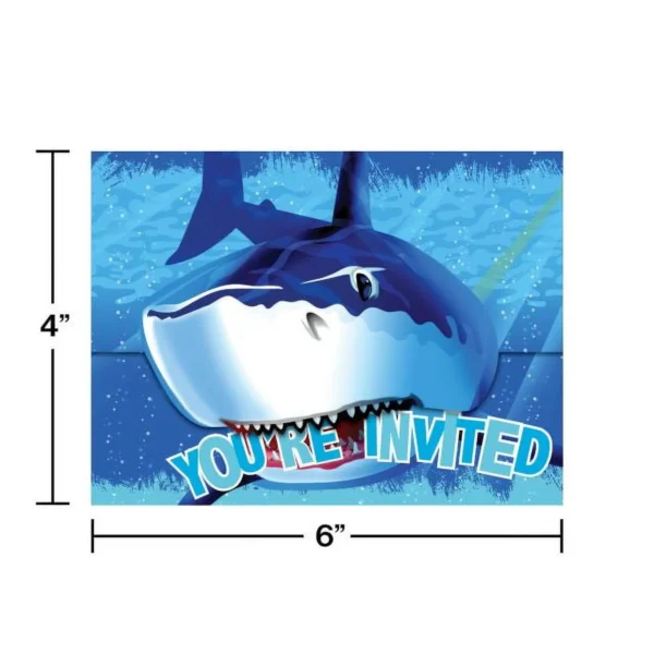 Sharks Splash Invitation Cards - 8 Count (Party Favors, Party Supplies) {Creative Converting} - Image 3