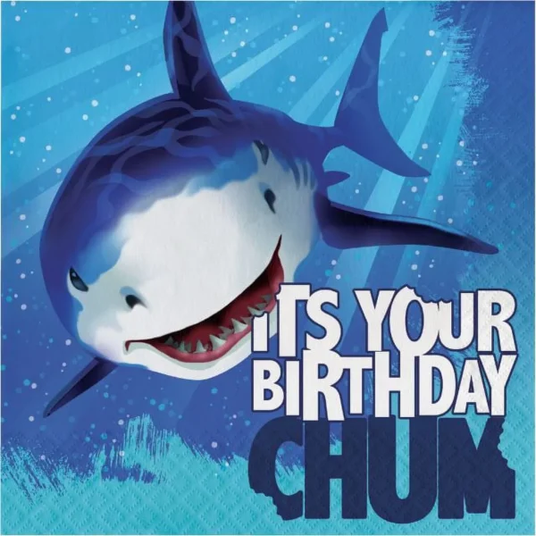 Sharks Splash 'Happy Birthday' Luncheon Napkins - 16 Count (Party Supplies) {Creative Converting}