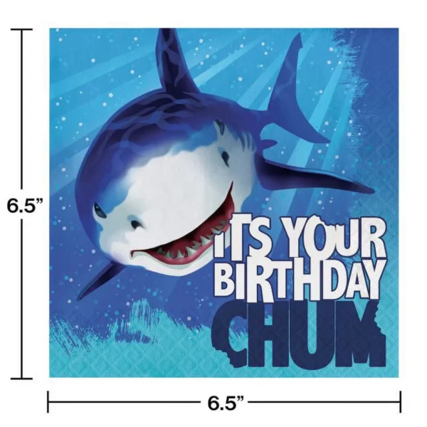 Sharks Splash 'Happy Birthday' Luncheon Napkins - 16 Count (Party Supplies) {Creative Converting} - Image 3