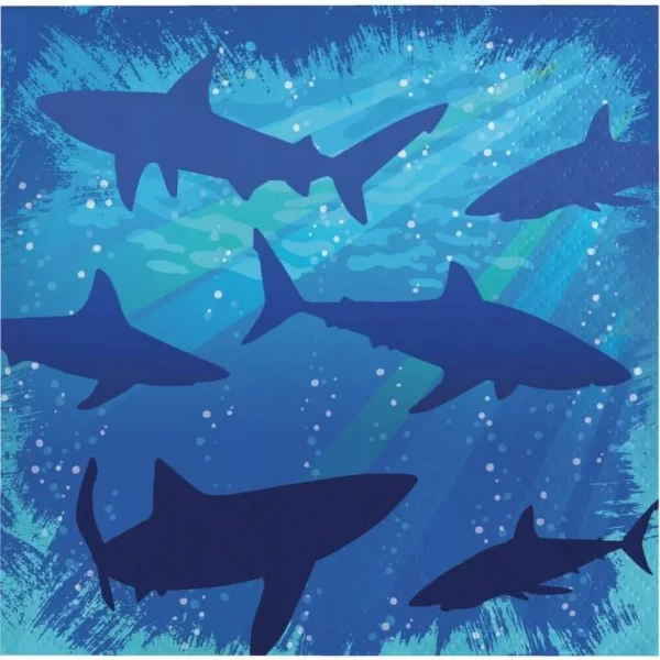 Sharks Splash Beverage Napkins - 16 Count (Party Supplies) {Creative Converting}