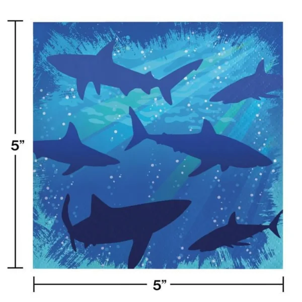 Sharks Splash Beverage Napkins - 16 Count (Party Supplies) {Creative Converting} - Image 3