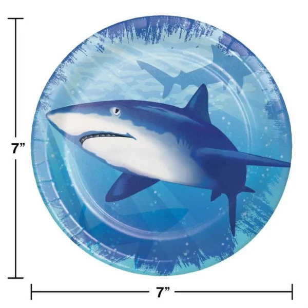 Sharks Splash Luncheon Party Plates - 8 Count (Party Supplies) {Creative Converting} - Image 3
