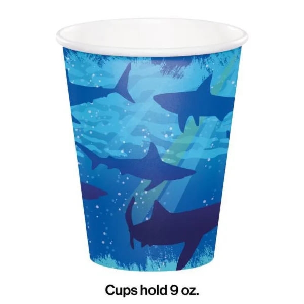 Sharks Splash Hot and Cold Paper Cups (9oz) - 8 Count (Party Supplies) {Creative Converting} - Image 3