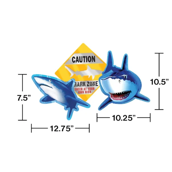 Sharks Splash Party Cutouts - 3 Count {Creative Converting} (Party Favors) - Image 3