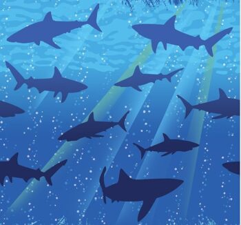 Sharks Splash Plastic Table Covering 54" x 108" - 1 Count (Party Supplies) {Creative Converting}