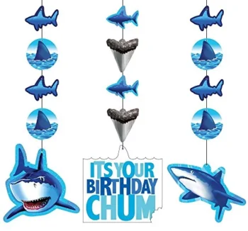 Sharks Splash Fancy Hanging Cutouts - 3 Count (Party Supplies) {Creative Converting}