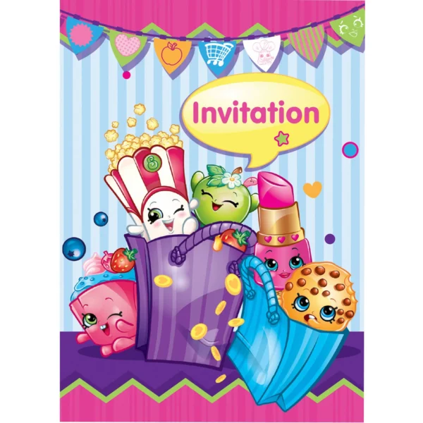 Shopkins Birthday Invitations - 8 Count (Party Supplies) - Image 3