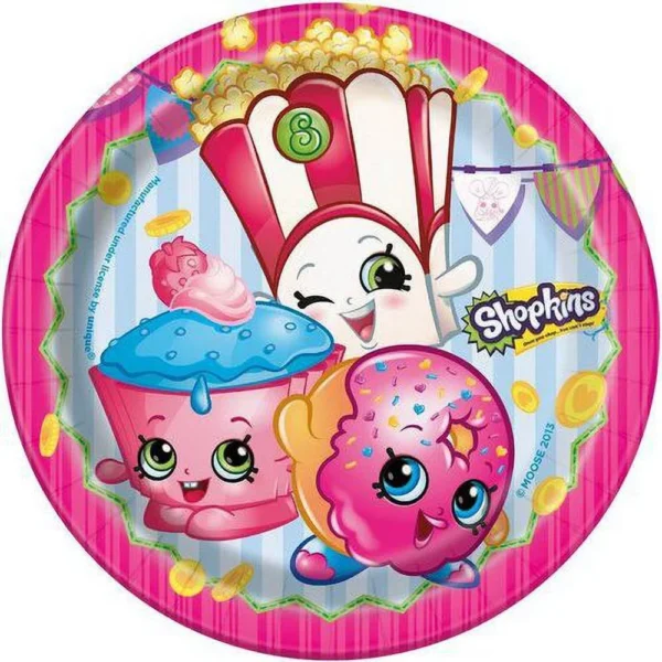 Shopkins  6.87" Plate - 8 Count (Party Supplies)