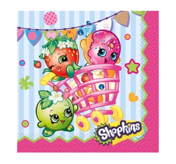 Shopkins 2-ply Beverage Napkins - 16 Count (Party Supplies)
