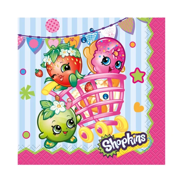 Shopkins 2-ply Beverage Napkins - 16 Count (Party Supplies)