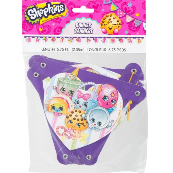 Shopkins 6.75ft. Birthday Party Banner - 1 Count (Party Supplies)