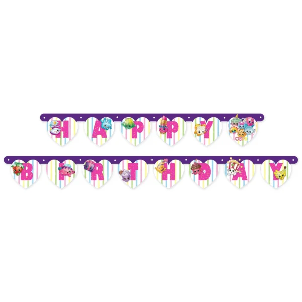 Shopkins 6.75ft. Birthday Party Banner - 1 Count (Party Supplies) - Image 3