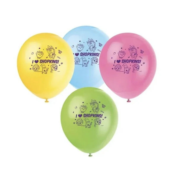 Shopkins 12" Latex Balloons Assorted Colors - 8 Count (Party Supplies) - Image 3