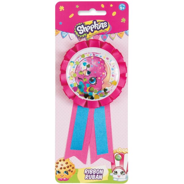 Shopkins Award Ribbon/Badge (Color: Pink) - 1 Count (Party Supplies, Party Favors)