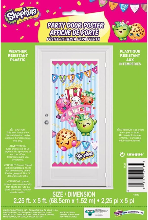Shopkins 'Happy Birthday!' Banner and Party Door Poster - 1 Count (Party Supplies) - Image 3