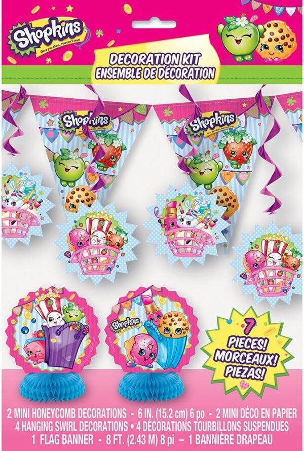 Shopkins Decoration Kit for Parties - 7 Count (Party Supplies)