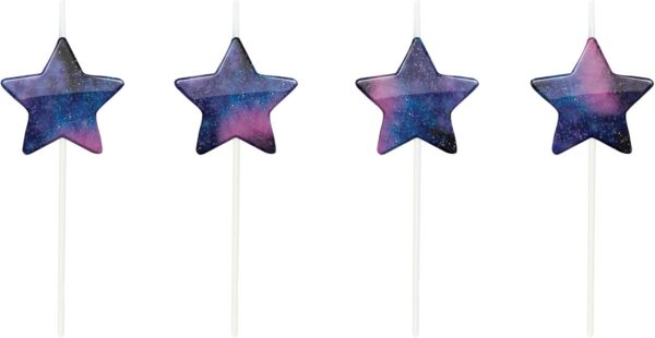 Galaxy Birthday Party Pick Candles - 4 Count (Party Supplies) {Creative Converting}
