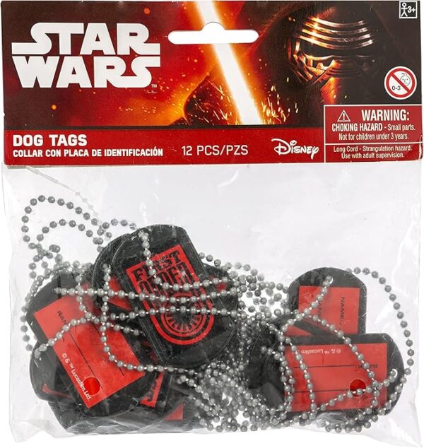 Star Wars Episode VII (7) Plastic Dog Tags - 12 Count (Party Favor)
