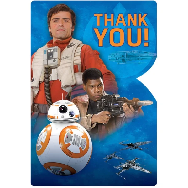 Star Wars Episode VII "Thank You'' Postcards - 8 Count (Party Supplies, Party Favors)