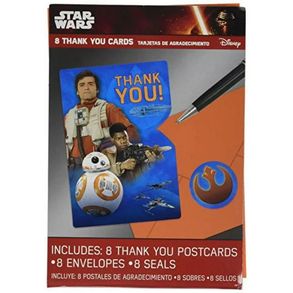 Star Wars Episode VII "Thank You'' Postcards - 8 Count (Party Supplies, Party Favors) - Image 3