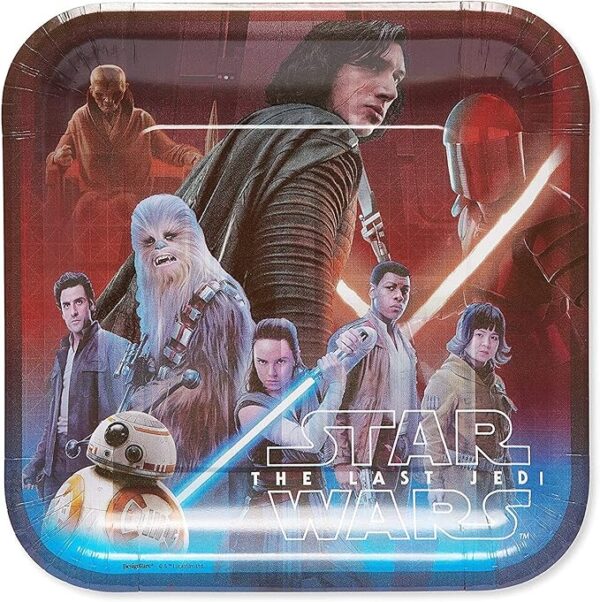 Star Wars 9" Square Paper Dinner Plate - 8 Count (Party Supplies)