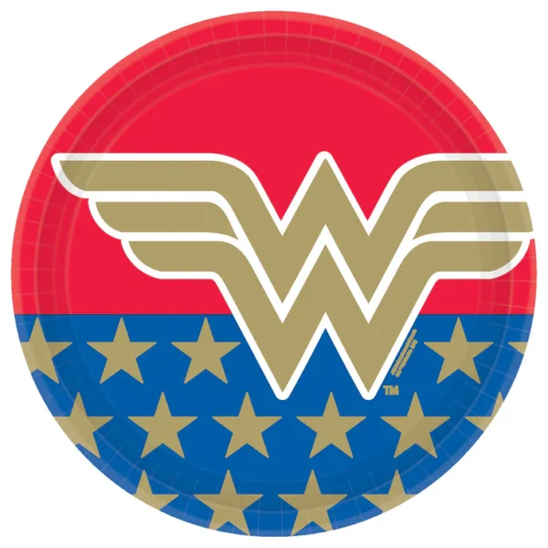 Justice League Wonder Women Classic 9" Round Plates - 8 Count (Party Supplies) {DC}