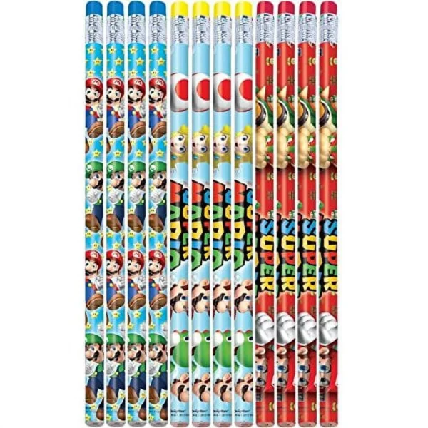 Super Mario Pencils - 12 Count (Party Favors) - Image 3
