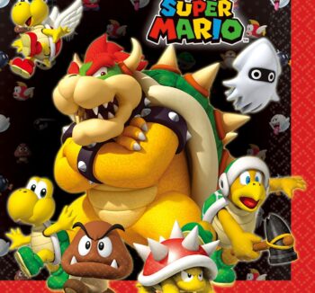 Super Mario Party Luncheon Napkins - 16 Count (Party Supplies)