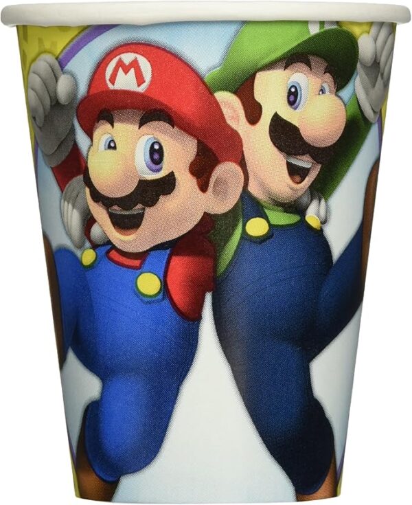Super Mario Brothers 9oz Paper Cup, Friendly & Eco-Friendly - 8 Count (Party Supplies)