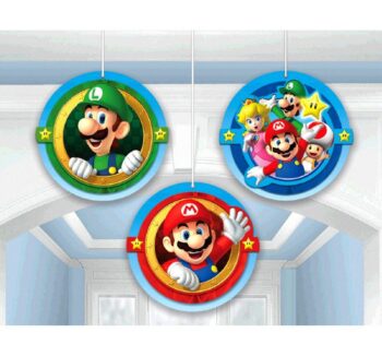 Super Mario Honeycomb Decorations - 3 Count (Party Supplies)