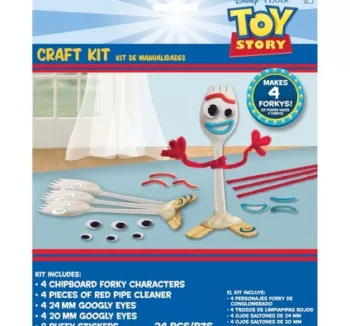 Toy Story 4 Craft Kit (Makes 4 Forkys) - 24 Count (Party Supplies, Party Favors)