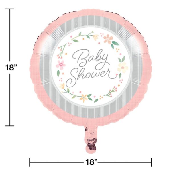 Farmhouse Floral 18" Foil Balloon - 1 Piece Count (Party Supplies) (Baby Shower) - Image 3