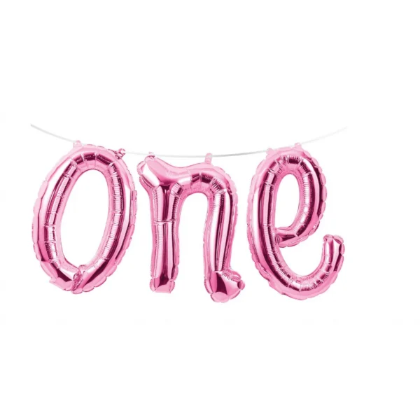 Pink 'One' Balloon Banner - 1 Piece Count (Party Supplies) (Baby Shower) {Creative Converting}