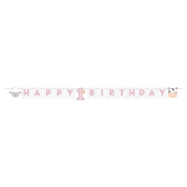 Farmhouse Floral Shaped Ribbon Banner - 1 Piece Count (Party Supplies) (Baby Shower)