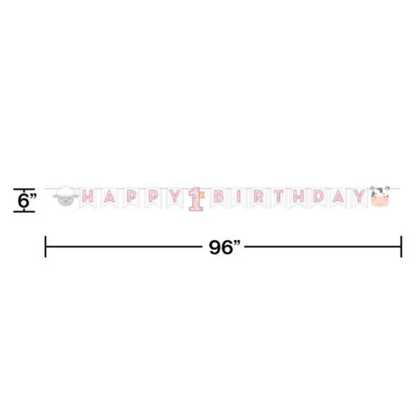 Farmhouse Floral Shaped Ribbon Banner - 1 Piece Count (Party Supplies) (Baby Shower) - Image 3