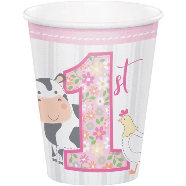 Farmhouse Floral Hot/Cold 9oz Paper Cups - 8 Piece Count (Party Supplies)