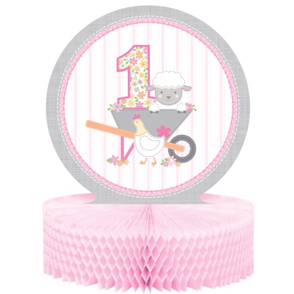 Farmhouse Floral 1st Birthday Centerpiece - 1 Piece Count (Party Supplies)