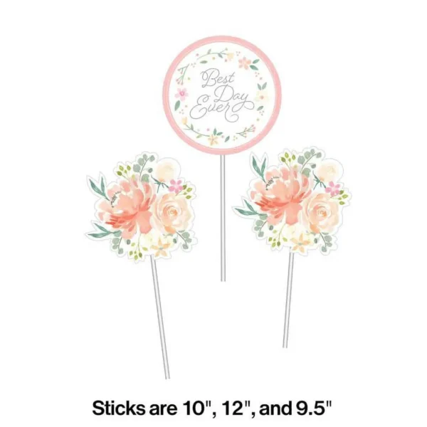 Farmhouse Floral Centerpiece Sticks - 3 Piece Count (Party Supplies) (Baby Shower) - Image 3