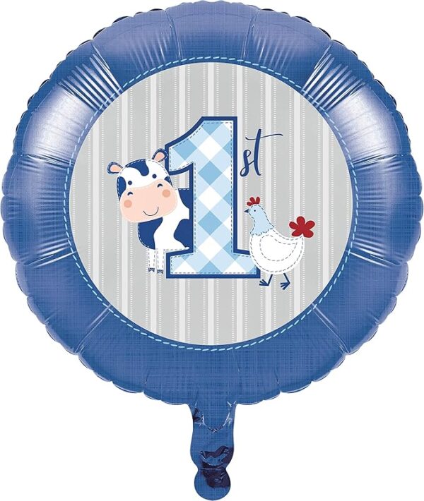 Farmhouse Boy 1st Birthday 18" Foil Balloon - 1 Piece Count (Party Supplies)