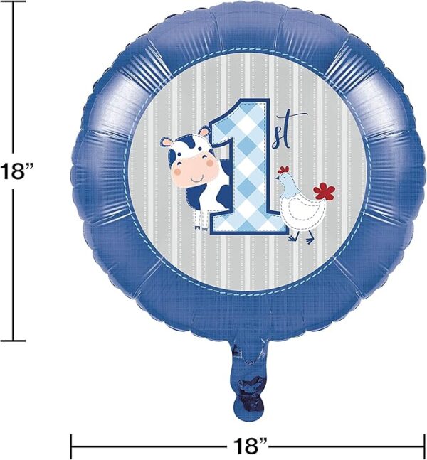 Farmhouse Boy 1st Birthday 18" Foil Balloon - 1 Piece Count (Party Supplies) - Image 3