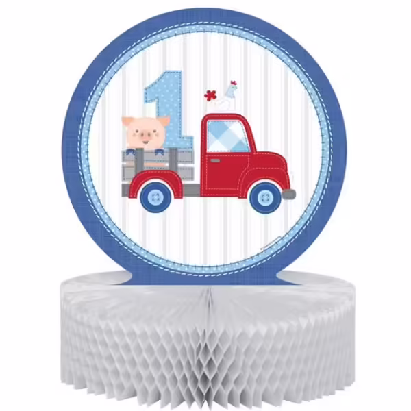 Farmhouse Birthday Boy 1st Birthday Centerpiece - 1 Piece Count (Party Supplies)