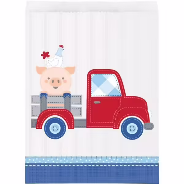 Farmhouse Boy 1st Birthday Paper Treat Bags - 10 Piece Count (Party Supplies, Party Favors)
