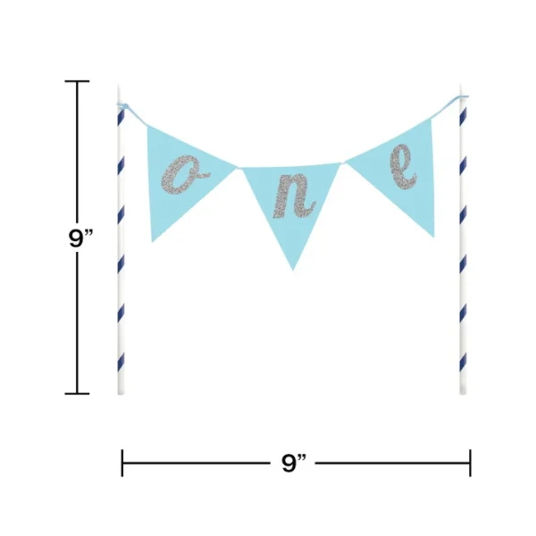 Creative Converting 'One' Blue Cake Topper - 1 Piece Count (Party Supplies)