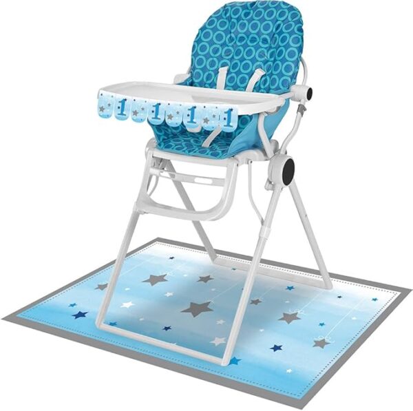 One Little Star Boy 1st Birthday High Chair Kit - 2 Piece Count (Party Supplies)