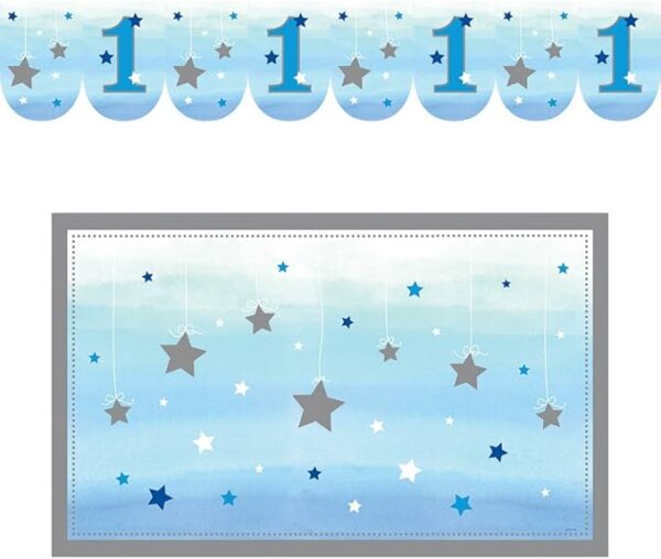 One Little Star Boy 1st Birthday High Chair Kit - 2 Piece Count (Party Supplies) - Image 3