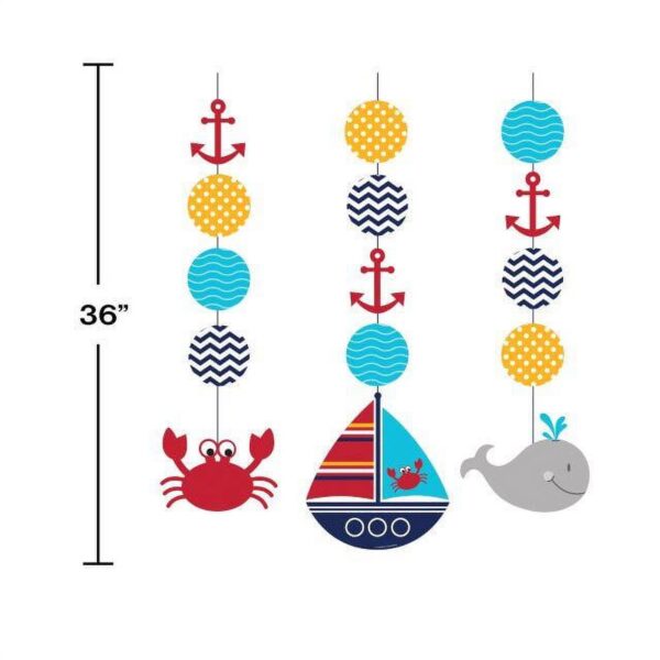Ahoy Matey! Hanging Cutouts - 3 Piece Count (Party Supplies) - Image 3