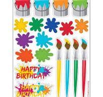 Art Party Value Stickers (Pack of 4) - 4 Count (Party Supplies) {Creative Converting}