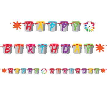 Art Party Shaped Ribbon Banner (7ft Long) - 1 Count (Party Supplies) {Creative Converting}